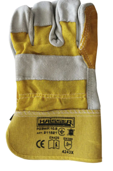 Рукавички комбіновані шкіра+тканина р.10.5 Haisser 211521